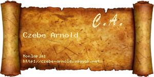 Czebe Arnold névjegykártya